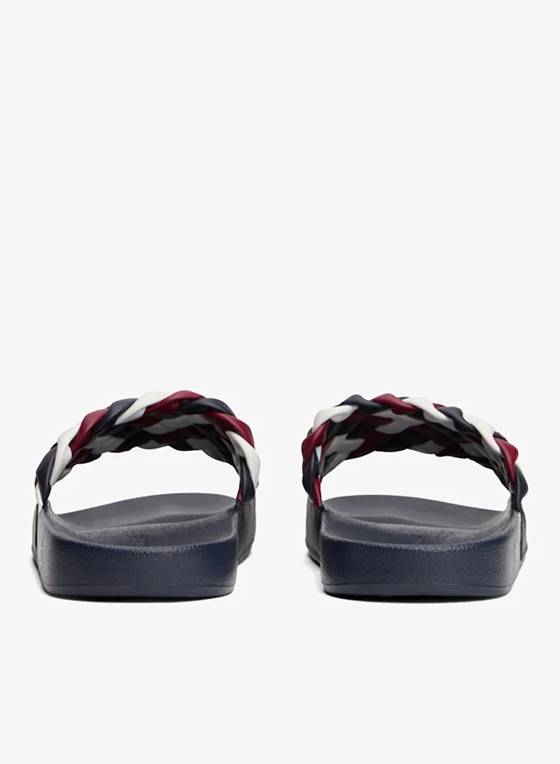 TOMMY HILFIGER  TH Monogram Braided Strap Pool Slides for Women | Best Price UAE